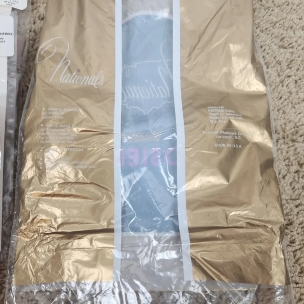 National's Guaranteed Hosiery VTG 50s 60s Pantyhose Stocking Size D.  NOS 3Pr.‎